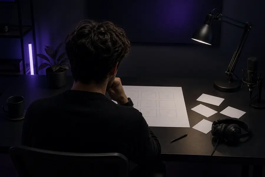 Blank page with first draft from syllaby ai